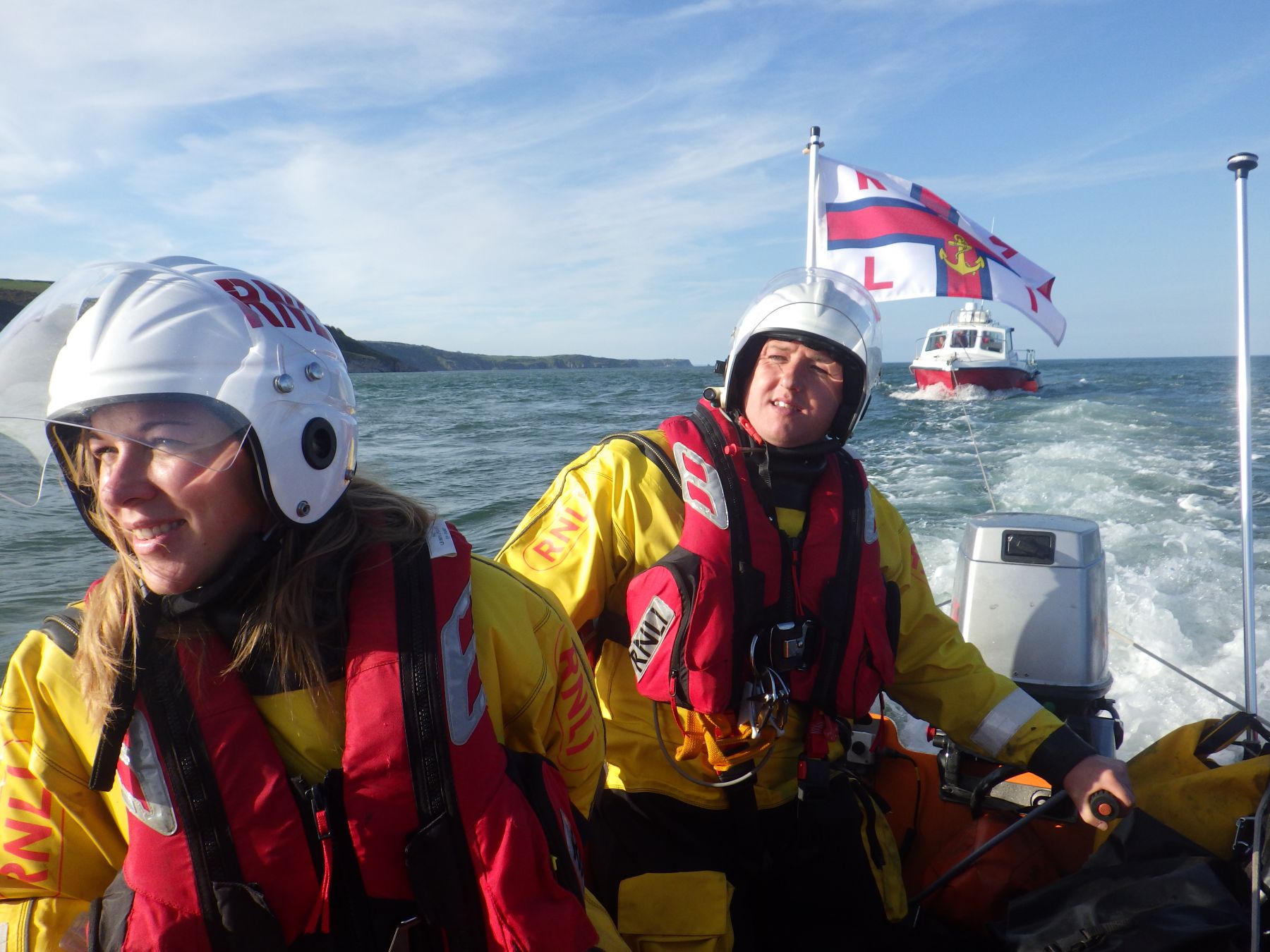 Katy Locke and Mark Conroy, lifeboat crew