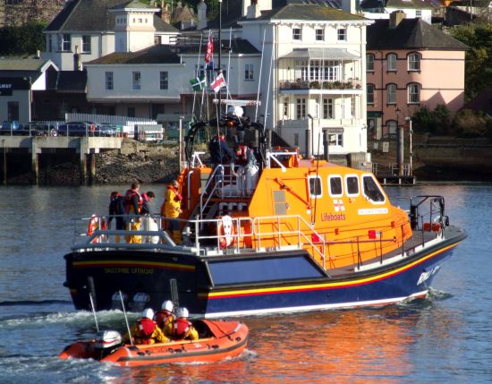 Tamar lifeboat 16 09 on her maiden voyage to Salcombe via Dartmouth in 2008